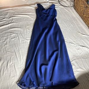 Royal blue floor length sleeveless dress. Lying flat 16.5” pit to pit